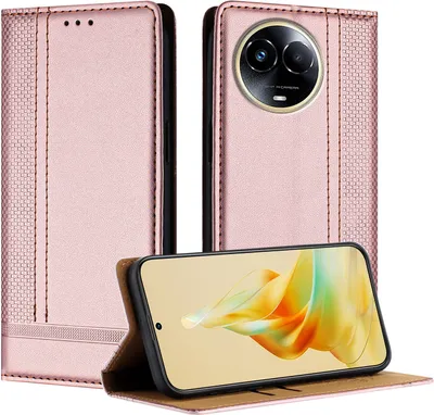 Produktbild von Handyhülle für Realme 11 5G Leder Flip Klappbare Schutzhülle mit Standfunktion Pink