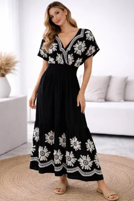 Produktbild von Damen Sommerkleid Mariella - Schwarz, XL/XXL Farbe: Schwarz Größe: XL/XXL