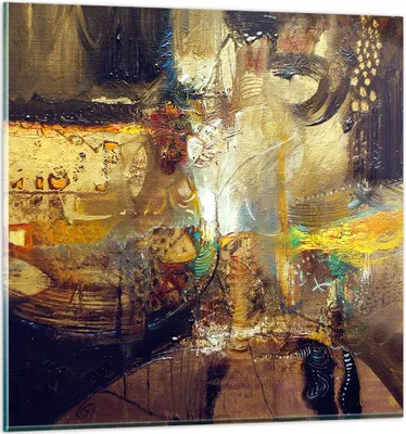 Produktbild von Bilder auf glas - Abstraktion modern - 60x60cm - Glasbilder - Wandbilder - Kunstdruck - zum Aufhängen bereit - Wanddekoration aus Glas - Glas Bilder - Wandbild auf Glas - Einteilig - GAC60x60-3483