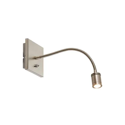 Produktbild von Lindby LED-Wandleuchte Legera, 11 cm, nickelfarben, Flexarm
