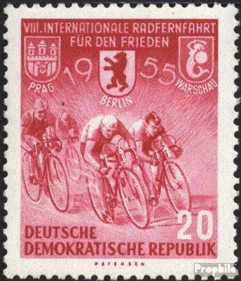 Produktbild von Briefmarken DDR 1955 Mi 471Y I seltenes Wasserzeichen gestempelt Internationale Radfernfahrt für den Frieden