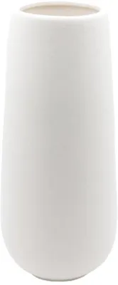 Produktbild von Keramische Tischvase weiß 28 cm hoch matt, moderne Blumenkörbe für Innenraumdeko, dekorative Vasen für Pampasgras, Boho-Vase für frische Blumen und getrocknete Blumen