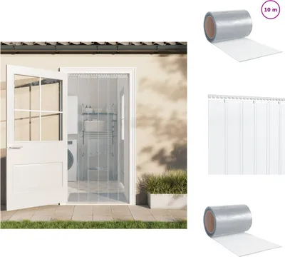 Obrázek produktu pro vidaXL Dveřní závěs transparentní 300x2,6 mm 10 m PVC - Záclony a závěsy