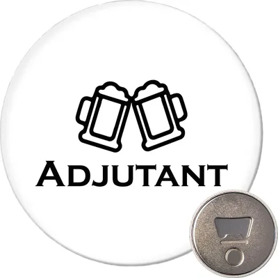 Produktbild von Huuraa Magnet Adjutant Schützenfest 59mm Kühlschrankmagnet rund Flaschenöffner Geschenkidee