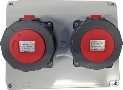 Produktbild von IP65 Stromverteiler Wandverteiler Steckdosen verdrahtet IP65 CEE 2x32A