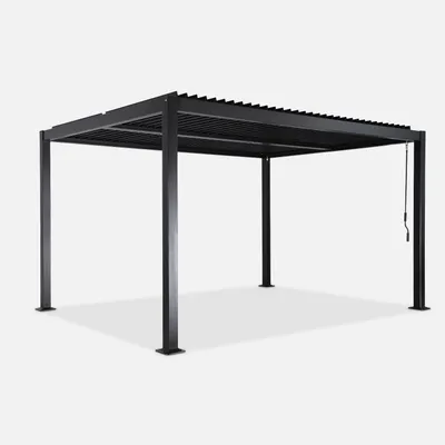 Produktbild von sweeek - Bioklimatische Pergola aus Aluminium und Stahl mit verstellbaren Lamellen 4x3m Palast - Schwarz
