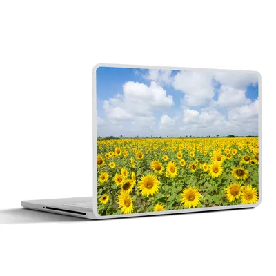 Produktbild von MuchoWow® Laptop Aufkleber Sticker Cover Sonnenblumen - Blumen - Wolken - Natur - Gelb - Landschaft 30x21 cm - Sticker für Laptop - Selbstklebend