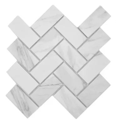 Produktbild von Keramikmosaik weiß matt Steinoptik Mosaikfliese Küchenwand Fliesenspiegel Bad Duschwand MOS24-1102_f