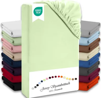 Produktbild von Jersey Spannbettlaken 180-200x200cm Grün