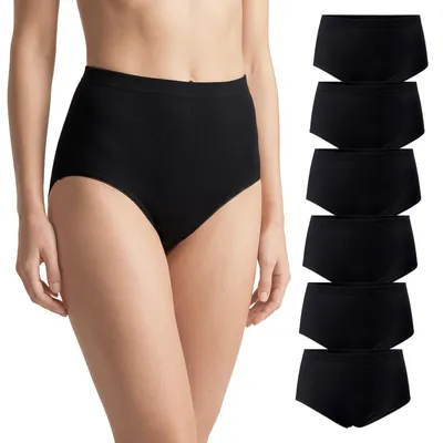 Produktbild von Celodoro Damen Taillenslip (6er Pack) ohne Seitennähte - Schwarz L