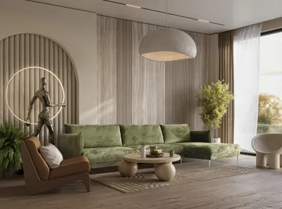 Produktbild von Ecksofa Designersofa MADISON XL Stoff Tender Way Grün Ottomane Rechts