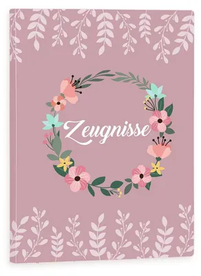 Produktbild von Zeugnismappe A4 mit 40 Klarsichthüllen, Dokumentenmappe mit Kranzmuster, Rosa