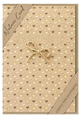 Produktbild von bsb - Dankeskarte mit Herz-Motiv - Nature Card - Nachhaltige Grußkarten - Karten