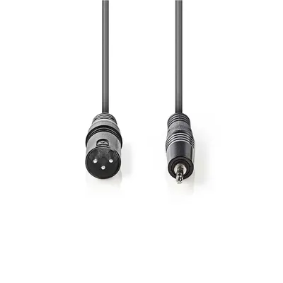 Produktbild von Nedis Balanced Audio-Kabel - XLR 3-Pin Stecker - 3.5 mm Stecker - Vernickelt - 3.00 m - Rund - PVC - Dunkelgrau - Kartonhülle
