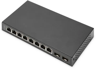 Produktbild von DIGITUS Switch 8-Port Gigabit + 2xSFP unmanaged schwarz
