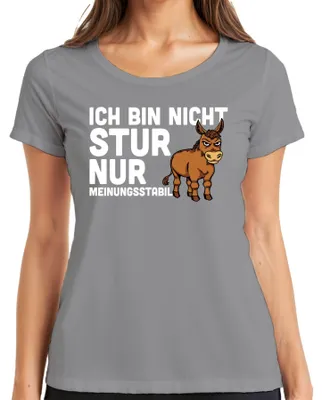 Obrázek produktu pro Not stubborn just opinionated funny donkey saying humour gift Dámské tričko, šedá, M