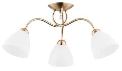 Zdjęcie produktu dla Lampa sufitowa mosiężna z kryształkiem AMARILLO 3xE27 15W ALF23753 Alfa