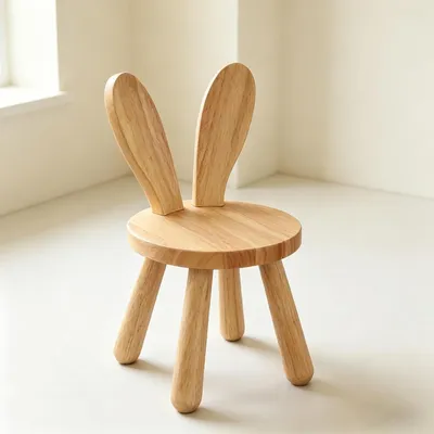 Produktbild von Kinderstuhl 45 x 26 cm, Massivholz, für Kinderzimmer, naturfarben, Antirutschfüße