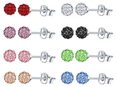 Image de Lot de 8 paires de boucles d'oreilles en cristal, de différentes couleurs