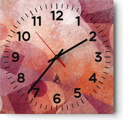 Produktbild von Wanduhr - Quadrat - Glasuhr - Abstraktion modern - 30x30cm - Schleichendes Uhrwerk - Lautlos - zum Aufhängen bereit - Dekoration Modern - Wanddekoration aus Glas - C4AC30x30-3763
