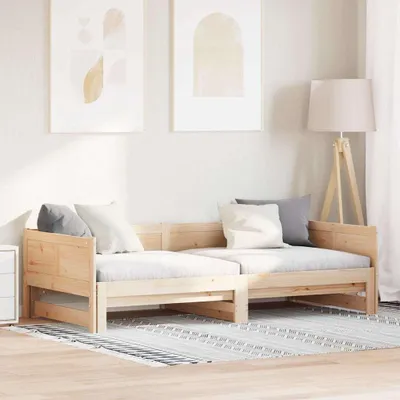 Obrázek produktu pro Maison Exclusive – Rozkládací denní lůžko, přírodní barva, rozměry 203,5 x 184 x 56,5 cm