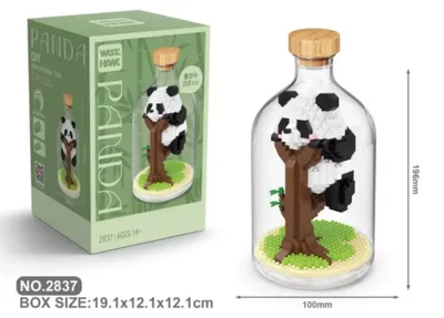 Obrázek produktu pro Stavební bloky Panda model figurky upínací bloky láhev Micro-Bricks