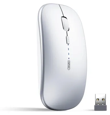 Imagen del producto de Ratón Bluetooth inalámbrico, recargable, con conexión tri-modo, compatible con portátiles y PC