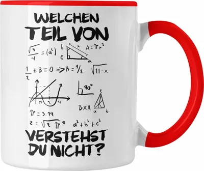Produktbild von Trendation - Mathelehrer Tasse Mathematiker Physik Tassen mit Spruch Lustig Kaffeetasse Physiker Geschenk Mathestudent Welchen Teil von Verstehst Du Nicht (Rot)