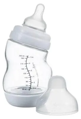 Produktbild von Difrax S-Flasche Breit 200 ml Glas - Weiß
