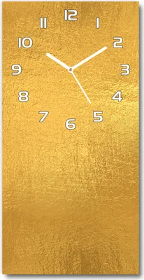 Produktbild von Wanduhr aus Glas – 30x60 cm - Glasbild - Glasuhr - Gehärtetes Glas -Goldener Folie Hintergrund