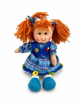 Produktbild von Stoffpuppe 30 cm Rag Doll Plüschpuppe im Landhausstil Weiche Kuschelpuppe Geschenk für Kinder, KI-generiertes Bild