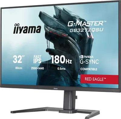 Produktbild von 32" IPS Gaming, G-Master Red Eagle, G-SYNC Compatible, 2560x1440@180Hz, 400cd/m², 2xHDMI 2.0, DisplayPort, 0,5ms (MPRT), Speakers, USB 2x3.2+2xC, Black Tuner, 15cm Height Adj. Stand