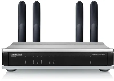 Produktbild von LANCOM 1780EW-4G+, Wi-Fi 5 (802.11ac), Dual-Band (2,4 GHz/5 GHz), Ethernet/LAN, 4G, Schwarz, Grau, Tabletop-Router