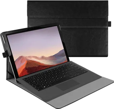 Produktbild von Fintie Hülle für Microsoft Surface Pro 7+/ Pro 7/ Pro 6/ Pro 5/ Pro 4/ Pro 3 12,3 Zoll Tablet - Multi-Sichtwinkel Hochwertige Tasche Schutzhülle aus Kunstleder, Type Cover kompatibel, Vintage Schwarz