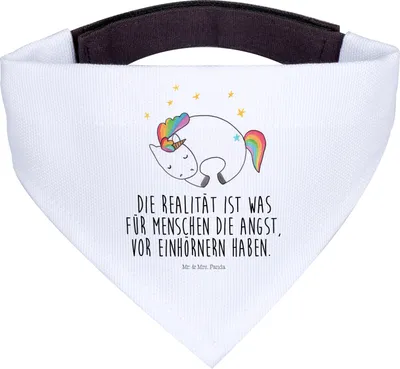 Produktbild von Mr. & Mrs. Panda Halstuch Für Hunde Einhorn Nacht - Weiß - Geschenk, Freundin, Hund, Einhörner, Unicorn, Hundehalstuch, Dreieckstuch, Bandana, Menschen