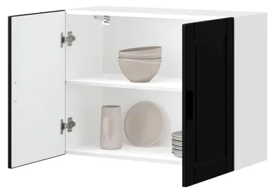Produktbild von Küchenschrank aus schwarzem Holzwerkstoff
