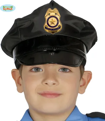 Obrázek produktu pro Policejní čepice Karnevalový kostým Příslušenství Modré světlo Hrdinové Příslušenství pro hraní rolí Zábava pro děti, Barva: černá
