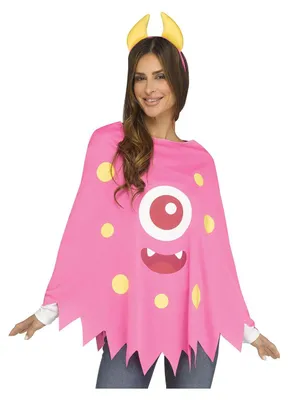 Produktbild von Monster Poncho in Pink als Halloween Kostüm