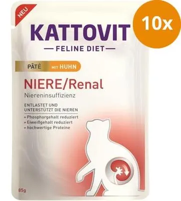 Image de Kattovit PB Feline Niere/Renal Pate avec poulet 85g