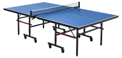 Immagine prodotto di Tavolo da ping pong VEVOR, tavolo da ping pong in MDF, tavolo da ping pong pieghevole con rete a fissaggio rapido e ruote bloccabili, facile montaggio in 10 minuti, piano del tavolo spesso 18 mm
