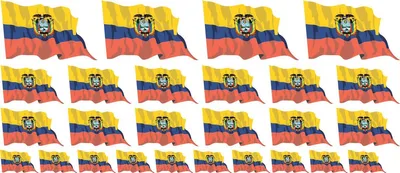 Produktbild von Mini Aufkleber Set - Pack wehend - 4x 51x31mm+ 12x 33x20mm + 10x 20x12mm- selbstklebender Sticker - Fahne - Ecuador - Flagge / Banner / Standarte fürs Auto, Büro, zu Hause und die Schule - Set of 26