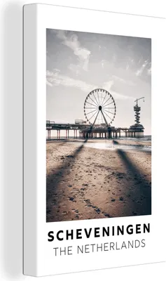 Produktbild von OneMillionCanvasses® - Leinwandbilder - 90x140 cm, Niederlande - Scheveningen - Reuzenrad, Wandbilder Kunstdruck Wanddekoration - Foto auf Leinwand - Gemälde auf Holzrahmen  - Wandschmucke - Schlafzimmer