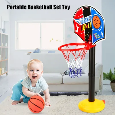 Obrázek produktu pro Basketbalová sada hraček, dětský sportovní dárek, basketbalová miniatura, přenosná basketbalová sada hraček, nastavitelná basketbalová sada hraček