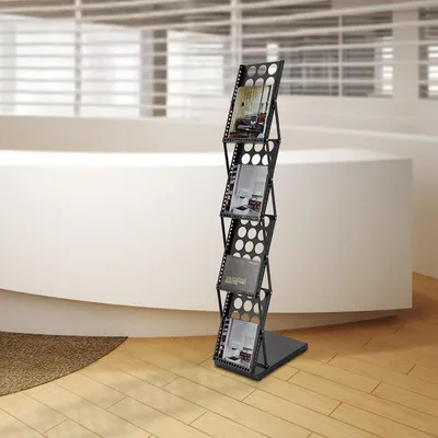 Obrázek produktu pro 4 Tier Foldable Magazine Rack Brochure Rack Foldable pro kancelářské knihovny