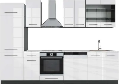 Immagine prodotto di Cucina componibile Vicco Fame-Line Bianco lucido/antracite 300 cm , PL Marmo, Model 42735