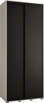 Produktbild von MEBLE KRYSPOL Davos 1 Schrank, zwei Türen - 235,2x100x45 cm - Weiß Schwarz Schwarz