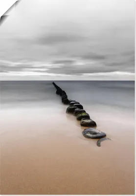 Produktbild von ARTland Poster Stille Küste Buhnenreihe am Ostseestrand Größe: 50x70 cm