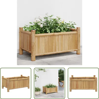 Image de The Living Store Bac à plantes 50x30x25 cm bambou