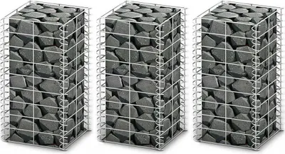 Immagine prodotto di VIDAXL 3-teiliger Schans Korbset 25x25x50 cm verzinkter Draht