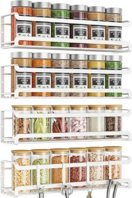Produktbild von Famanu Kräuterregal Wandmontage – 4 Stück Organizer für Küche und Vorratsraum